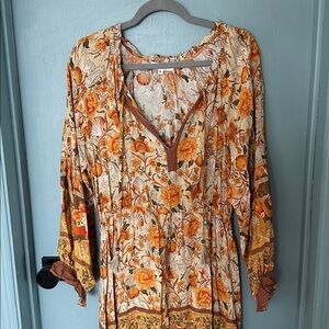 Floral Orange Maxi Dress